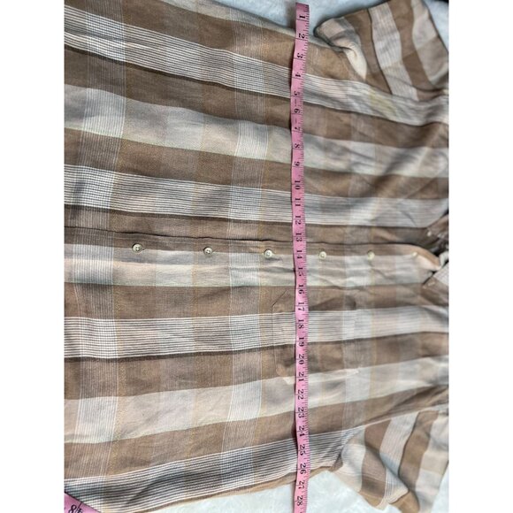 Pendleton Mens Brown Beige Plaid Short Sleeve Button-Up Shirt Size Large - Picture 4 of 5